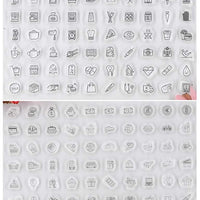 Kwan Crafts 2 hojas de diferentes estilos de vida diaria estampado transparente sellos para hacer tarjetas de decoración y bricolaje scrapbooking - Arteztik