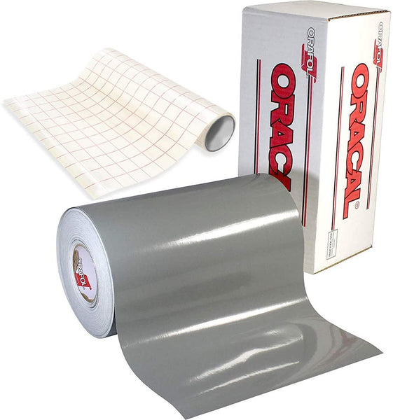 Your Design Oracal 651 brillante gris calcomanía vinilo de manualidades para Cameo, Cricut & silueta incluye rollo de vvivid transparente papel de transferencia - Arteztik