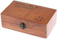 Juego de 70 sellos de madera con letras del alfabeto y número de bricolaje, con caja de madera - Arteztik
