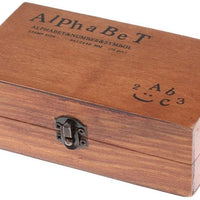Juego de 70 sellos de madera con letras del alfabeto y número de bricolaje, con caja de madera - Arteztik