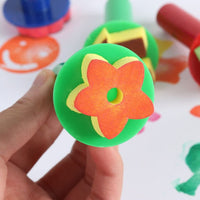 6 pcs niños aprendizaje temprano Mini Esponja Espuma pincel de pintura flor sello niños DIY Graffiti dibujo juguetes - Arteztik