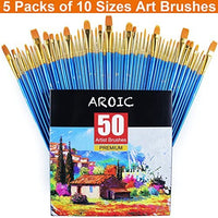 AROIC - Juego de pinceles de nailon, 5 paquetes de 50 unidades para todo tipo de acuarelas, 50 unidades - Arteztik