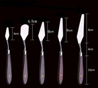JZK - Juego de 5 cuchillos de paleta de acero inoxidable con asas de madera - Arteztik
