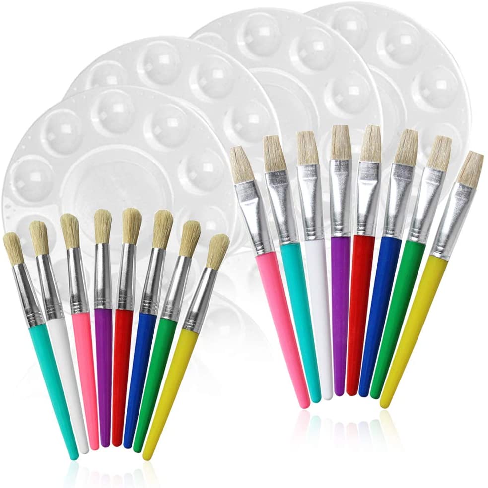 FineGood Juego de pinceles para pintar con bandeja de pintura