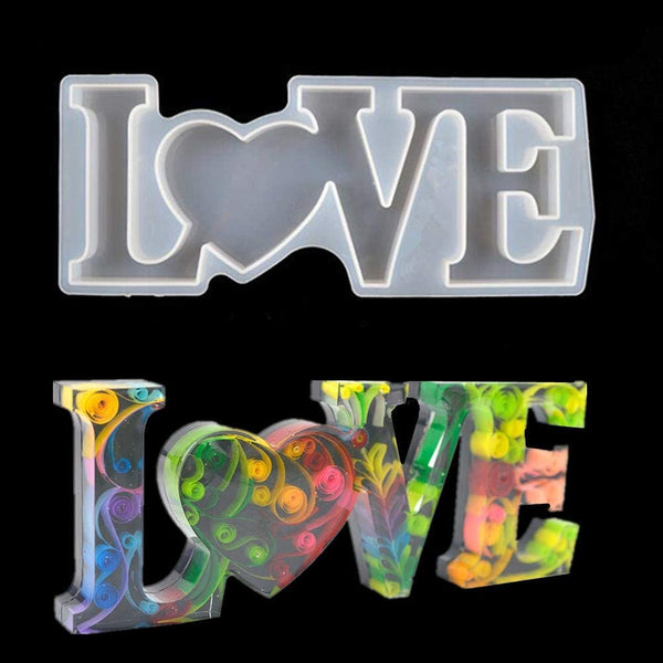 Ioffersuper - Molde de silicona para letras, diseño romántico - Arteztik