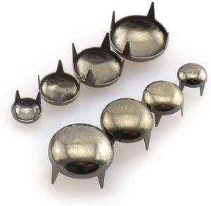 RuiLing 120 piezas de plata DIY clavo redondo cúpula tachuelas kit surtido de remache de metal punk puntos para punk rock cuero artesanía ropa cinturón bolsa zapatos joyería decoración 6/8/10/0.472 in - Arteztik