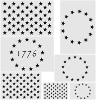 Koogel - Plantilla de plástico para plantilla de 3 tamaños, diseño de bandera americana de 13/50 estrellas, para planificador, cuaderno, madera, pared, graffiti, tarjetas, manualidades, dibujo, pintura y proyectos - Arteztik
