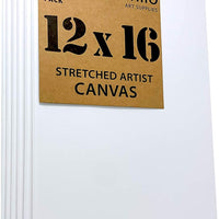 Milo Lienzo de artista estirado, 12.0 x 16.0 in, paquete de 6 - Arteztik
