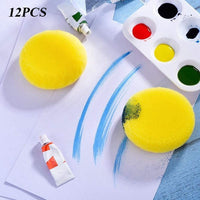 beyonday Esponja de pintura de espuma amarilla redonda para acuarela, herramienta de cerámica, esponja de pintura adecuada para artistas, 12 unidades - Arteztik