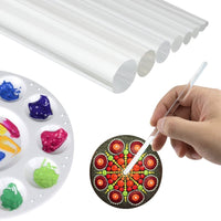 Petift 20 piezas Mandala Rock pintura pluma puntero herramienta bandeja de pintura, palo acrílico transparente, punta herramienta de taladro, más plantilla, cepillo azul para colorear, dibujo y dibujo, manualidades para niños, arte de uñas, pintura - Arteztik