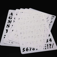 SOKOO juegos de plantillas a escala para dibujar y pintar, plantilla a escala de letras del alfabeto para dibujar y pintar para hacer un álbum de recortes, tarjetas y proyectos de artesanía, 6 unidades - Arteztik