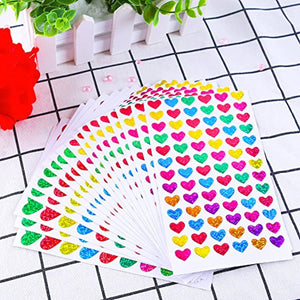 resinta 50 hojas Corazón de purpurina pegatinas día de San Valentín Amor calcomanía decorativo para scrapbooking o Embellishment - Arteztik
