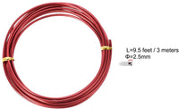 Uxcell Alambre de aluminio de 0.098 in de diámetro, alambre de metal flexible rojo para manualidades - Arteztik
