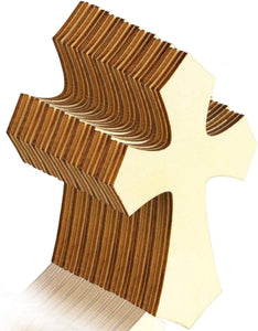 BcPowr 60 piezas de madera sin acabar, piezas de madera en forma de cruz, cruz colgante para manualidades, escuela dominical, iglesia, decoración del hogar religioso, 2.8 x 4.3 x 0.1 in - Arteztik