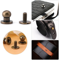 Sheens 20 piezas 0.315 x 0.236 in color bronce remaches de cobre botón de la cabeza de la bola botón botón de la correa de tope para bricolaje de cuero Craft cinturón bolso de mano - Arteztik
