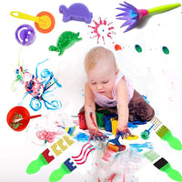 STEFORD - Juego de brochas de pintura con esponja para niños pequeños, 29 piezas de esponjas de espuma para niños, kit de herramientas de pintura para niños pequeños - Arteztik