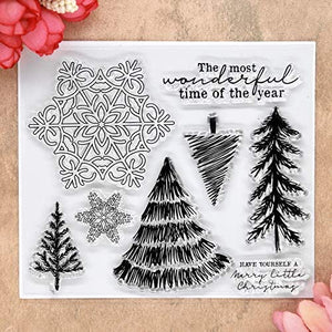 Kwan Crafts 4 hojas diferentes estilo árbol de Navidad Santa claro sellos para hacer tarjetas decoración y bricolaje Scrapbooking - Arteztik