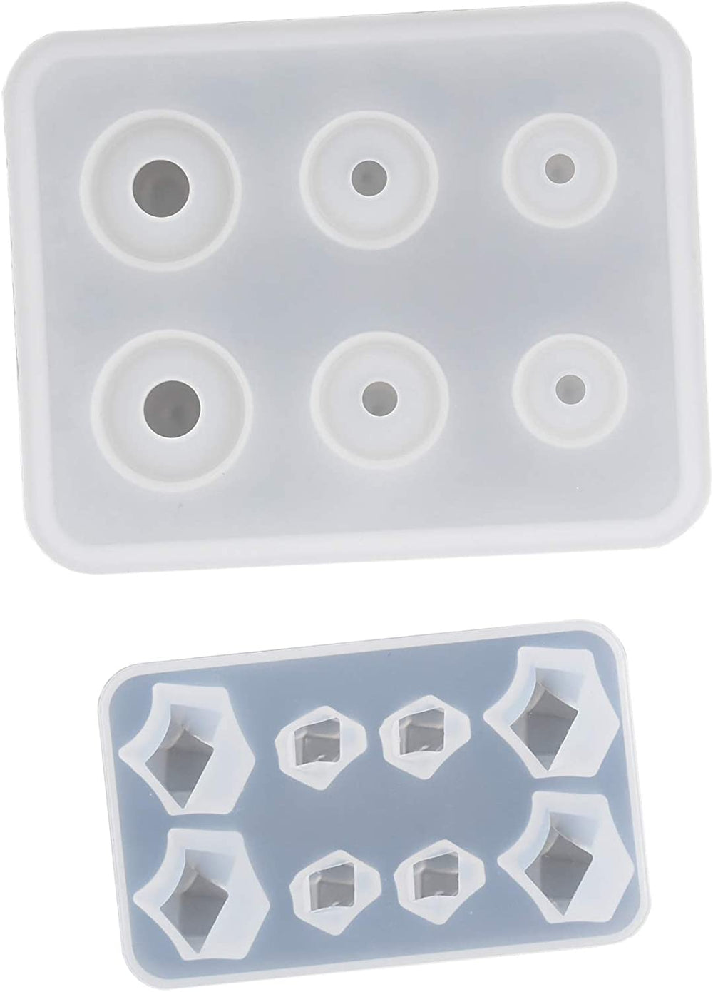 2 moldes de silicona semitransparente con forma de huevo y forma de hielo. - Arteztik