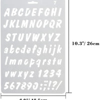 NABLUE - Juego de 8 plantillas de plástico con letras del alfabeto, para dibujar, dibujar, dibujar, dibujar, escala, para planificador de diarios, álbumes de recortes, proyectos de manualidades de pintura - Arteztik