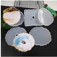 KHTAA - Moldes de resina para posavasos de resina, 6 unidades de moldes de silicona con 3 copos de papel de aluminio para posavasos de resina, decoración del hogar - Arteztik