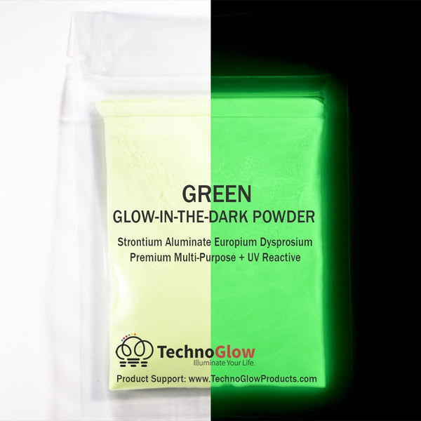 Polvo con pigmento que brilla en la oscuridad, ultra verde, 2 onzas - Arteztik