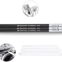 Juego de 18 lápices de dibujo de bocetos, incluye lápices de grafito, lápices de carbón, bolígrafo borrable de papel, cuchillo de manualidades para principiantes de arte (estilo 2) (estilo 2) - Arteztik