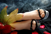 1 par de sandalias de silicona para mujer, tamaño real, para exhibición de pies, con clavo rosa - Arteztik
