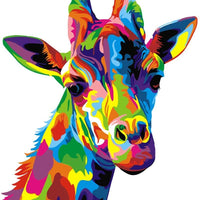 ifymei - Pintura por números para niños y adultos y principiantes, kit de regalo de pintura en lienzo para bricolaje, 16.0 x 20.0 in, color ciervo (jirafa de color) - Arteztik