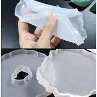 KHTAA - Moldes de resina para posavasos de resina, 6 unidades de moldes de silicona con 3 copos de papel de aluminio para posavasos de resina, decoración del hogar - Arteztik