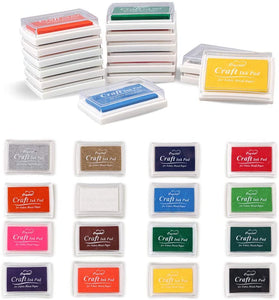 Almohadillas de tinta para dedos, lavables, para manualidades, sellos de goma, papel, álbumes de recortes, tela de madera, el mejor regalo para niños (16 colores) - Arteztik