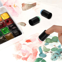 40 piezas de esponja de dedo con caja de almacenamiento para pintar tiza de tinta para hacer tarjetas de dibujo - Arteztik