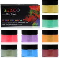 SEISSO 8 colores pigmento en polvo, 15 g/0.53 oz embotellado polvo de mica natural tinte de resina epoxi para limo, bomba de baño, bricolaje jabón vela fabricación, uñas artísticas, manualidades - Arteztik
