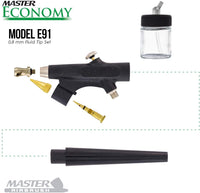 Master Airbrush Modelo E91 aerógrafo Conjunto Master single-action External Mix sifón Feed aerógrafo Set con punta de 0,8 mm, y 1/entrada de aire 8" - Arteztik
