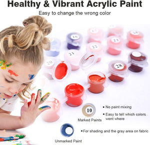 Colorwork - Kit de pintura al óleo para niños y adultos, pintura de dibujo con pinceles de 12 pulgadas de ancho x 16 pulgadas de largo, juego de 4 piezas - Arteztik