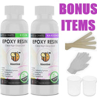 Bloombee resina epoxi transparente, 16oz cuando se mezcla, relación 1:1 2 partes resina epoxi, revestimiento para joyas de resina, pinturas acrílicas, moldes, mesas de río, kit de fabricación de arte vasos - Arteztik