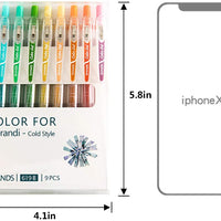Bolígrafos de color Fineline, 9 colores Morandi frío - Arteztik