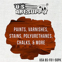 US Art Supply - Juego de pinceles de esponja de espuma para mango de madera, 25 unidades, ligero, duradero e ideal para acrílicos, manchas, barnices, manualidades, arte - Arteztik
