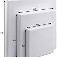 9 paquetes de lona estirada para pintura artesanal, Fengek 4.0 in, 6.0 in, 8.0 in lienzo artístico para proyectos de acrílico y aceite - Arteztik