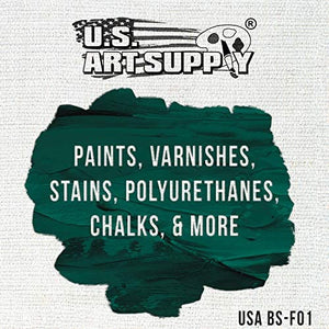 US Art Supply - Juego de pinceles de esponja de espuma para mango de madera, 25 unidades, ligero, duradero e ideal para acrílicos, manchas, barnices, manualidades, arte - Arteztik