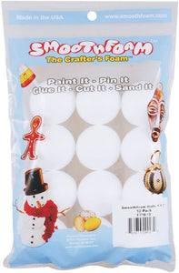 smoothfoam 12-Pack bolas Artesanía de espuma para modelado, 1.5-Inch, color blanco - Arteztik