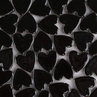Azulejos de mosaico, 48 piezas de mosaico de vidrio, chips de mosaico, mosaico de vidrio texturizado, para decoración, manualidades, proyectos de arte, amor corazón 0.9 x 0.9 in - negro - Arteztik
