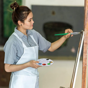 FineGood - Juego de pinceles para pintar con bandeja de pintura, punta redonda, nailon, para niños, estudiantes y principiantes - Arteztik