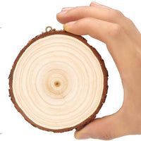 SENMUT - 25 rebanadas de madera natural sin terminar con adornos navideños para manualidades (3,0 – 3,5 pulgadas) - Arteztik