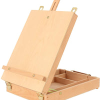 Caja de almacenamiento de pintura de caballete de arte Suministros para pintura caballete de mesa de madera para dibujar y dibujar estudiante (cuadro de caballete) - Arteztik