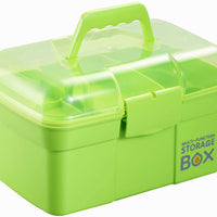 Kinsorcai Caja de almacenamiento de plástico de 11.0 in con bandeja extraíble, organizador multiusos y estuche de almacenamiento para arte y cosméticos (verde) - Arteztik