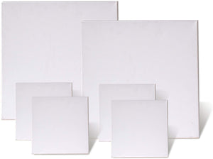 Juego de 6 lienzos en blanco con doble imprimación preestirados para pintura acrílica al óleo - Arteztik