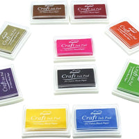 Paquete de 10 almohadillas de tinta para manualidades con diseño de arcoíris para los dedos, para profesores, niños, para hacer tarjetas con huella dactilar, lavables, negro, dorado, azul, rosa - Arteztik