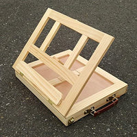 Caballete de mesa ajustable Kuyal, caja de bocetos de madera con 4 engranajes ajustables y cajón de almacenamiento (cajón de 1 capa) - Arteztik
