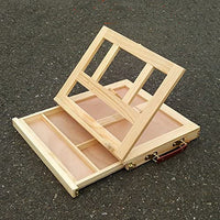 Caballete de mesa ajustable Kuyal, caja de bocetos de madera con 4 engranajes ajustables y cajón de almacenamiento (cajón de 1 capa) - Arteztik
