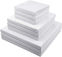 9 paquetes de lona estirada para pintura artesanal, Fengek 4.0 in, 6.0 in, 8.0 in lienzo artístico para proyectos de acrílico y aceite - Arteztik
